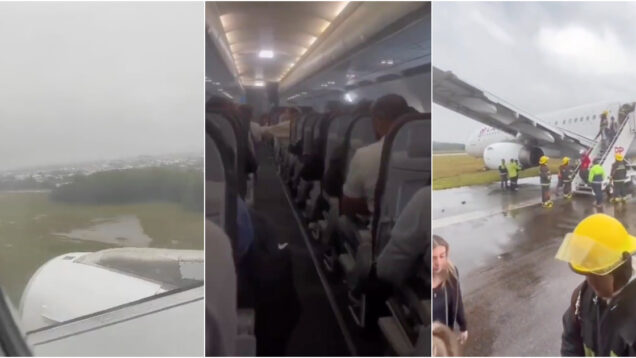 Avião aterra de emergência e vídeo assustador mostra momento em que avaria  aconteceu