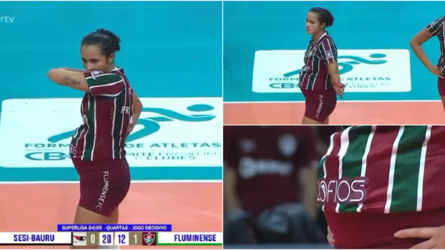 Atleta-do-Fluminense-joga-gravida-de-5-meses-em-jogo-dos-quartos-de-final-da-Superliga-Feminina-de-Voleibol