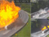 Camiao-carregado-com-alcool-tomba-e-incendio-consome-dezenas-de-carros-na-estrada