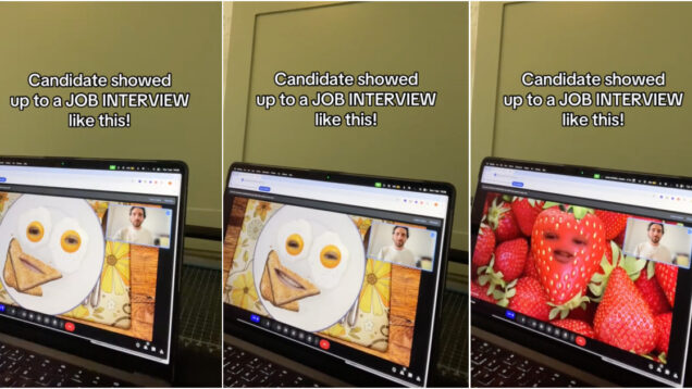 Candidata-surpreende-em-entrevista-de-emprego-com-filtro-de-comida-na-cara