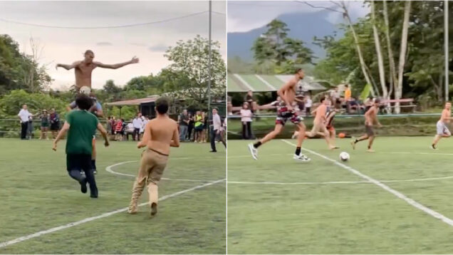 Estrela-da-NBA-com-221m-joga-a-futebol-com-criancas-e-impressiona-internautas