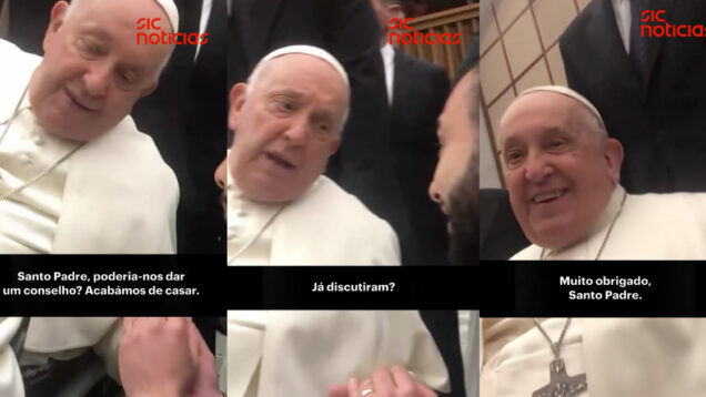 Jovem casal partilha vídeo com conselho do Papa Francisco após o casamento