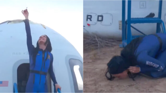 Katy Perry foi ao espaço, voltou e beijou o chão ao pisar de novo solo terrestre