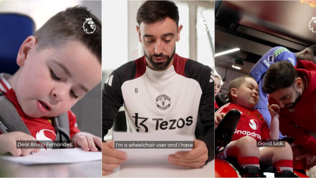 Menino-de-7-anos-vive-dia-inesquecivel-no-Manchester-United-com-o-idolo-Bruno-Fernandes