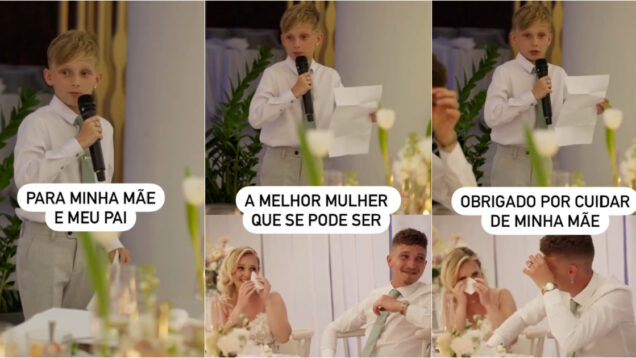 Filho faz discurso emocionante no casamento dos pais e comove todos os presentes