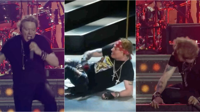 Guns N’ Roses lançam “Greatest Hits” com as quedas mais épicas de Axl Rose em palco