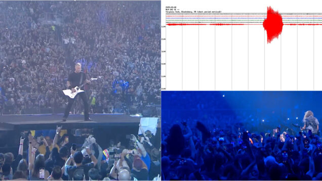 Metallica ativam sismógrafo ao tocar Enter Sandman durante concerto na Virgínia