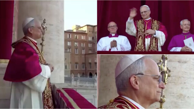 O momento em que o novo Papa apareceu pela 1ª vez na varanda da Basílica de São Pedro