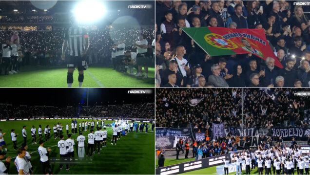 PAOK prestou tributo emotivo a Vieirinha na despedida dos relvados