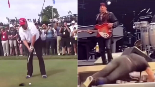 Trump partilha vídeo insólito onde acerta com uma bola de golfe em Bruce Springsteen