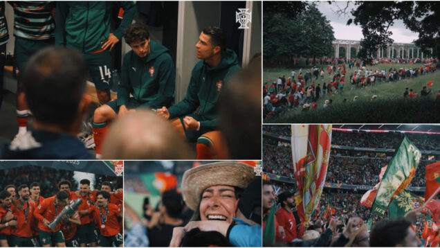 Bastidores da conquista da Liga das Nações FPF revela imagens inéditas com palavras de CR7 no balneário