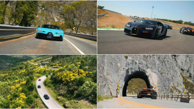 Bugattis tomam conta das estradas portuguesas no Grand Tour 2025