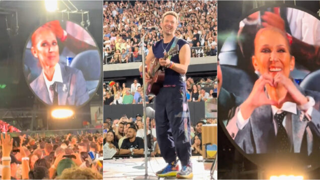 Céline Dion ovacionada durante concerto dos Coldplay em Las Vegas