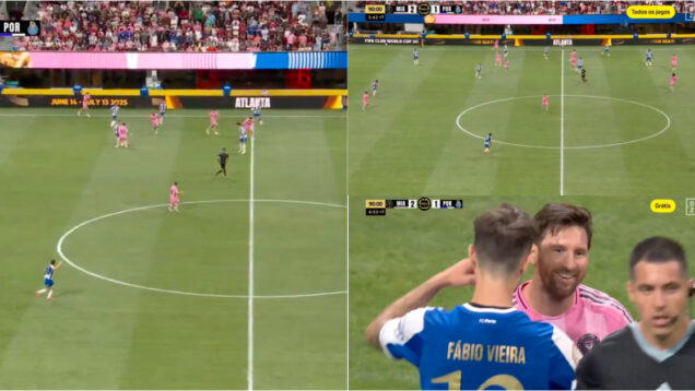 Fábio Vieira faz túnel monumental a Messi mas de seguida borra a pintura com passe de trivela descalibrado