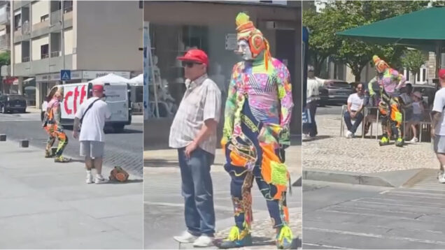 Famoso artista de rua Karcocha trouxe a sua arte e humor para as ruas de Santo Tirso