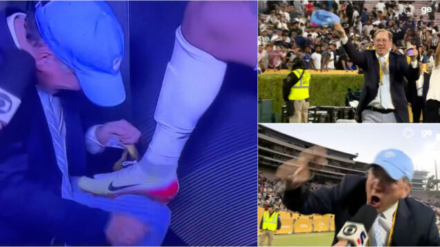 John Textor louco com a vitória do Botafogo diante do PSG acaba a engraxar as chuteiras do herói da partida