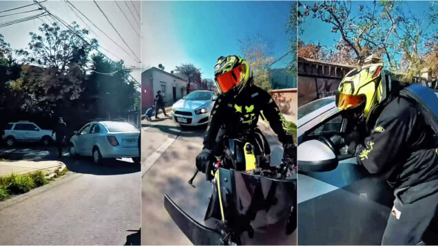 Mulher atropela idoso, foge do local e é perseguida por motociclista que filmou tudo