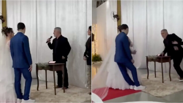 Noivo não aguentou a emoção e desmaiou em pleno altar