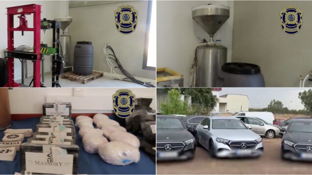 Polícia Judiciária mostra interior de laboratório de droga desmantelado em Badajoz