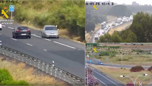 Vídeo capta condutor a inverter marcha e a conduzir em contramão durante 8 em Huelva
