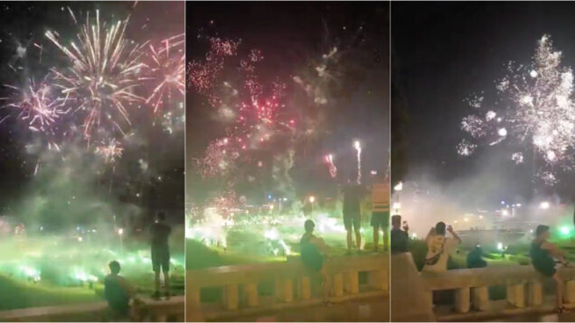 Adeptos assinalaram os 119 anos do Sporting com pirotecnia no Parque Eduardo VII