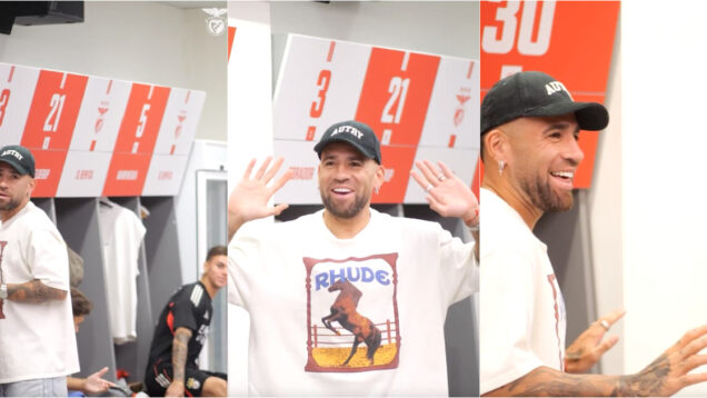 Assim foi o verdadeiro encontro entre Otamendi e Richard Ríos no balneário do Benfica