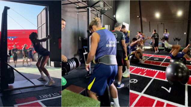 Atlético de Madrid mostra lado mais descontraído durante treino físico no ginásio e momento torna-se viral