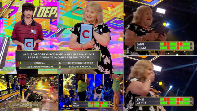 Avó ganha prémio chorudo em programa televisivo e neto no momento de festejar faz-lhe um placagem surreal