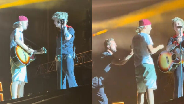Billie Joe expulsa fã do palco que ousou tocar Oasis em vez de Green Day