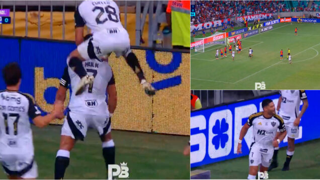 Golo à super-herói Hulk marca de canto direto frente ao Bahia