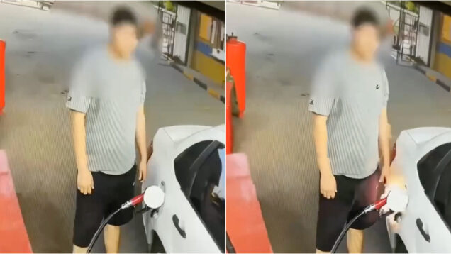 Homem brinca com isqueiro enquanto abastece e o resultado é desastroso (1)