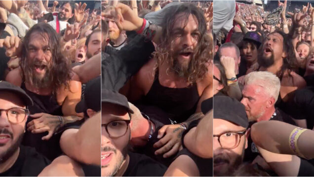 Jason Momoa no meio do mosh durante concerto dos Pantera
