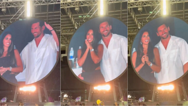 Kiss cam dos Coldplay capta Messi e Antonela e público reage com euforia