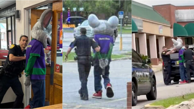 Mascote de restaurante infantil nos EUA acaba detida pela polícia à frente das crianças