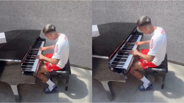 Para além dos relvados Rodrigo Zalazar mostra dotes ao tocar Coldplay ao piano
