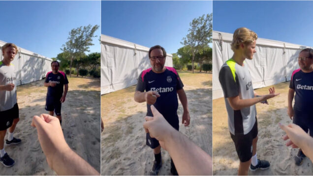 Paulinho inventa nova jogada em pedra, papel ou tesoura e Hjulmand fica perdido