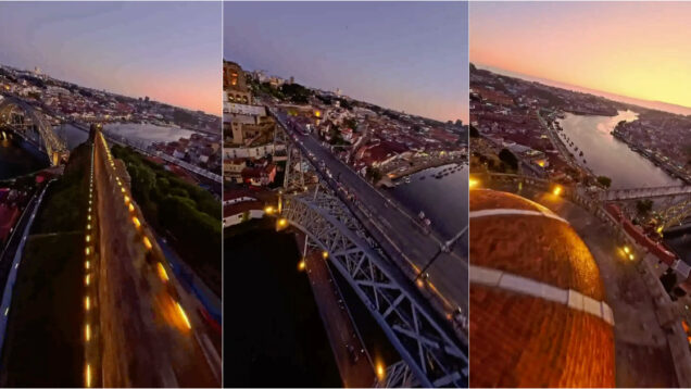 Porto e Gaia em bailado aéreo com imagens magníficas captadas por drone FPV
