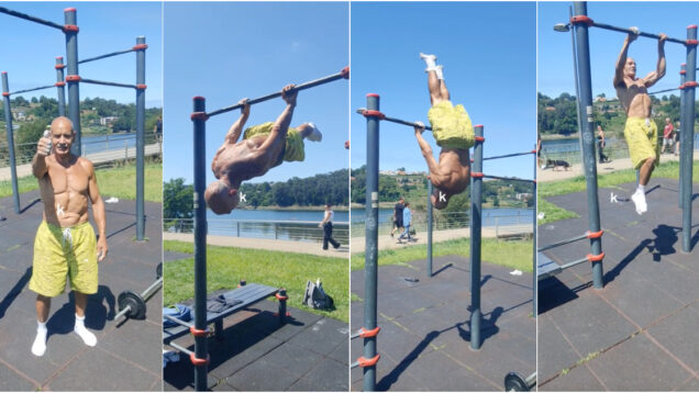 Português de 67 anos envergonha os mais novos com impressionante performance de calistenia