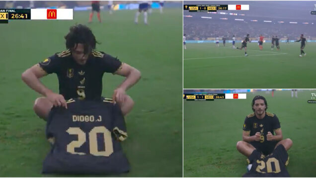 Raúl Jiménez presta homenagem a Diogo Jota após golo na final da Gold Cup