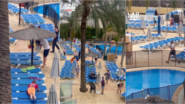 Turistas acordam cedo e dão tudo por uma espreguiçadeira em Benidorm