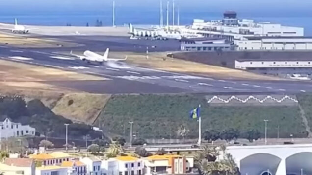 Ventos cruzados provocam aterragem assustadora na Madeira