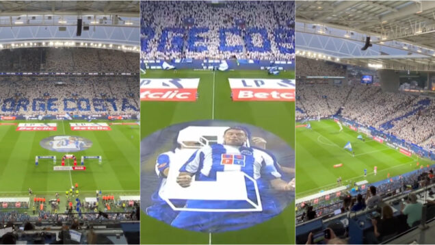 A incrível coreografia preparada para homenagear Jorge Costa no FC Porto Vitória