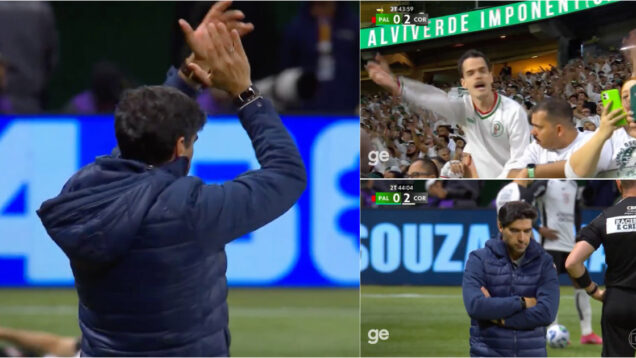 Abel Ferreira alvo de cânticos ofensivos após eliminação do Palmeiras da Taça do Brasil Abel vai tomar no c