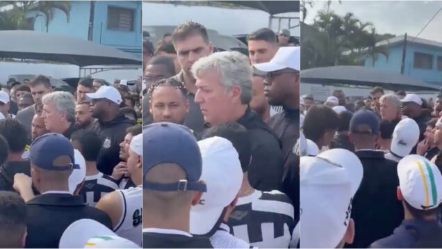 Adeptos do Santos invadem centro de treinos e confrontam Neymar e colegas após goleada
