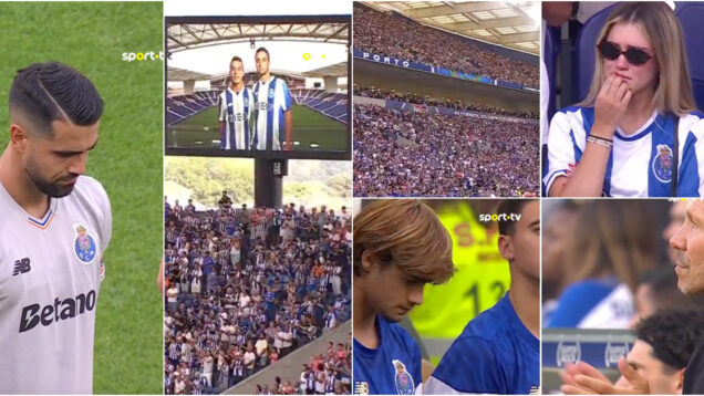 Emoção tomou conta do Estádio do Dragão durante homenagem a Diogo Jota e André Silva