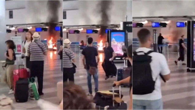 Homem incendeia balcão de check-in no aeroporto de Milão após ser impedido de embarcar