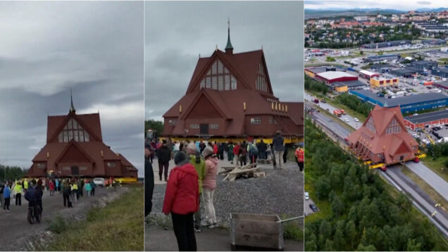 Igreja centenária de 113 anos e 672 toneladas é realocada devido a expansão de mina de ferro