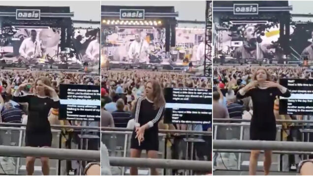 Intérprete de língua gestual dá show em concerto dos Oasis em Dublin