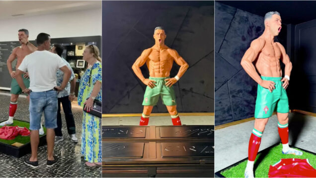 Museu CR7 recebeu nova escultura de Ronaldo oferecida por artista iraniano