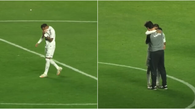 Neymar chora em campo após sofrer a maior derrota da carreira